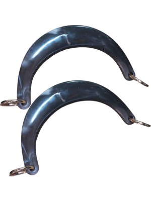 Çanta Sapı Ay Model Siyah Dalgalı 17 cm