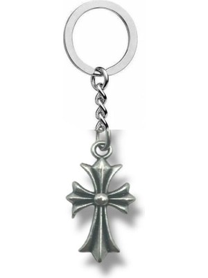 Vintage Tarz Haç Figürlü Metal Anahtarlık – Unisex Gotik & Antik Aksesuar