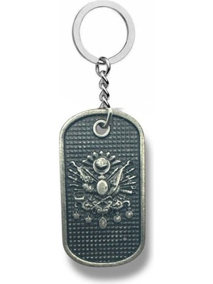 Osmanlı Arması Figürlü Anahtarlık – Gümüş Renk Tarihi Temalı Unisex Metal Aksesuar