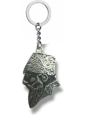 2. Abdülhamid Han Figürlü Gümüş Renk Metal Anahtarlık – Osmanlı Temalı Anlamlı Aksesuar