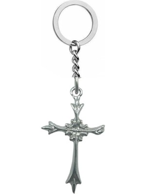 Haç Işareti Figürlü Metal Anahtarlık – Unisex Gotik & Dini Tarz Aksesuar