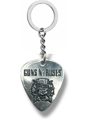 Guns N' Roses Pena Anahtarlık – Çift Taraflı Rock El Işaretli Metal Unisex Aksesuar