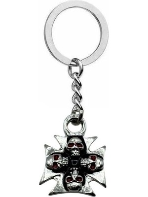 Gotik Kuru Kafa Figürlü Metal Anahtarlık – Unisex Alternatif & Vintage Aksesuar