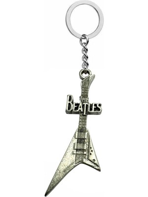 The Beatles Temalı Elektro Gitar Anahtarlık – Metal Vintage Rock Aksesuar