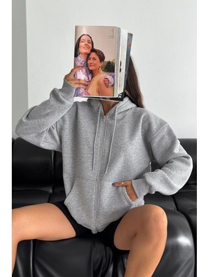 Unisex Fermuarlı Kapüşonlu Sweatshirt – Günlük Sokak Stili
