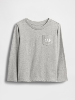 Gap Erkek Bebek Gri Gap Logo Cep T-Shirt