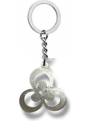 Çintemani Desenli Metal Anahtarlık – Gümüş Renk Spiritüel Osmanlı Sembolü Aksesuar