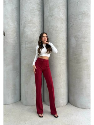 Önü Cumalı Ithal Krep Pantolon