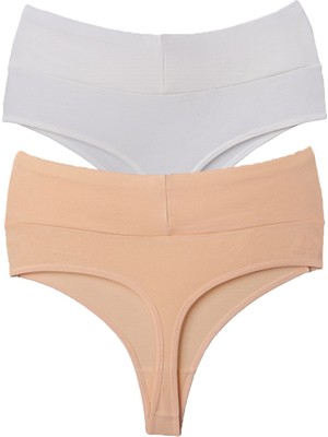 Vanilya Secret Tanga Yüksek Bel Toparlayıcı Pamuk 2'li Paket