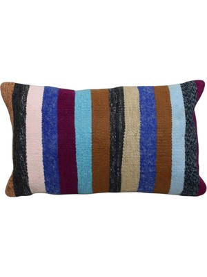 Yeni El Dokuma Dekoratif Lumbar Kilim Kırlent Yastık Kılıfı 6143