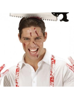 Kafaya Saplanmış Halloween Kanlı Testere Şaka Tacı