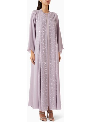 Şık Işlemeli Abaya Seti Ile Zarafetinizi Yansıtın Yüksek Kalite Double Chiffon