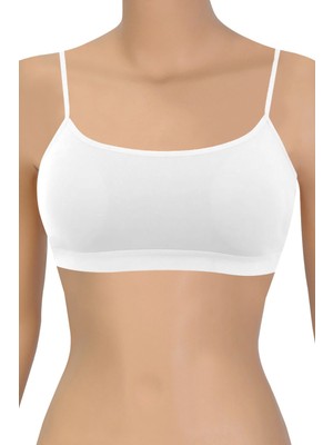 Öts Kadın Sütyen Pedli Ince Ayarlanabilir Askılı Büstiyer (%96 Pamuk - %4 Elastan)
