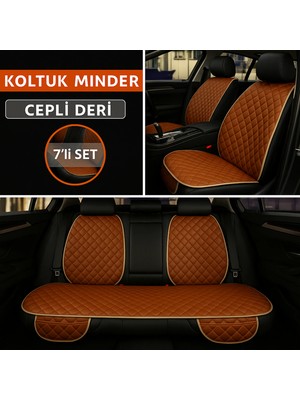 Fiat Uno 1983–1995 Uyumlu 7 Parça Kapitone Araba Koltuk Minderi Deri Taba - Kaymaz | Trobus