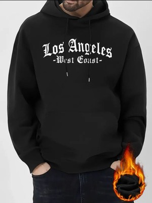Losangeles Baskılı  Kapüşonlu Sweatshirt