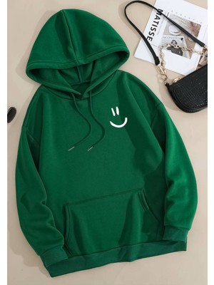 Gülen Yüz Baskılı Yumuşacık Sweatshirt