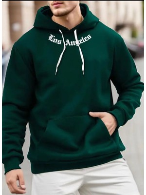 Caddekombin Kapüşonlu Sweatshirt Erkek Günlük Kullanım İçin Baskılı Tasarım Kalın Kışlık