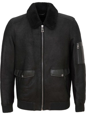 Tergan Siyah Hakiki Deri Erkek Hakiki Deri Mont - E24KKM310597-C59