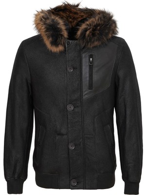 Tergan Siyah Hakiki Deri Erkek Hakiki Deri Mont - E24KKM310595-C59