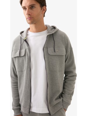 Erkek Sweatshirt 40835 - Gri Melanj
