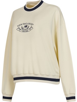 New Balance Lifestyle Kadın Bej Sweatshirt