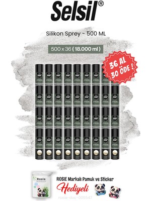 Selsil 500 Ml, 36 Al 30 Öde Silikon Sprey ve Rosie Pamuk