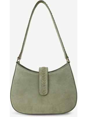 Yargıcı Örgü Detaylı Baget Deri  Çanta