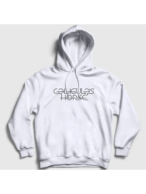 Presmono Unisex Beyaz Logo Caligula's Horse Kapüşonlu Sweatshirt