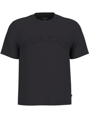 Erkek Gj Slim Fit Kabartma Logolu T-Shirt - Siyah