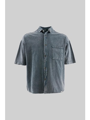 Erkek Effected Yıkamalı Basic Ghost (Hayalet) Gömlek