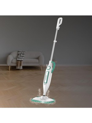 Kiwi KSC-4221 Çok Fonksiyonlu Buharlı Temizleyici 1250 W 10 Aparatlı Beyaz Mop ile Derinlemesine Temizlik