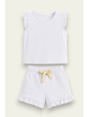 Fırfırlı Kız Çocuk Şort Takım