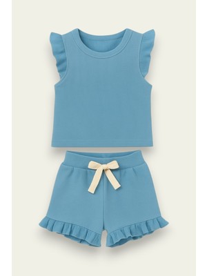 Fırfırlı Kız Çocuk Şort Takım