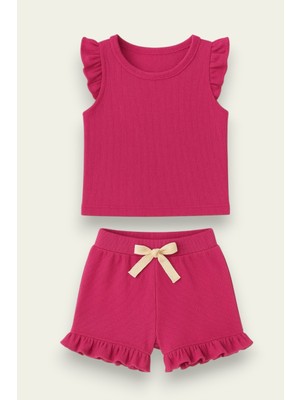 Fırfırlı Kız Çocuk Şort Takım