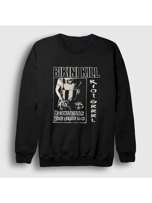 Presmono Unisex Siyah Revolution Girl Style V2 Bikini Kill Sweatshirt