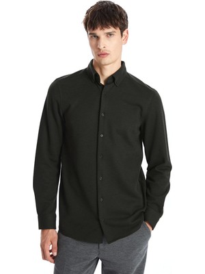 Southblue Haki Slim Fit Uzun Kollu Erkek Gömlek