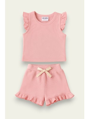 Fırfırlı Kız Çocuk Şort Takım