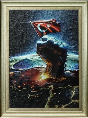 E38 El Işçiliği  Aliminyum Kabartma Tablo 62X82 cm - 6353