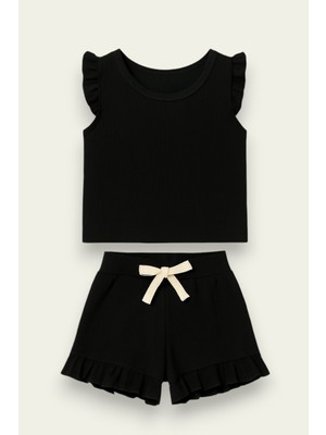 Fırfırlı Kız Çocuk Şort Takım