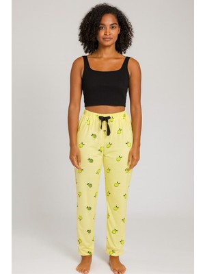 Kadın Limon Desenli Milan Tek Alt Sarı