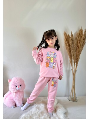 Matu Official Matu Kids Pembe Kız Çocuk Labubu Baskılı 3 Iplik Eşofman Takım 3/10 Yaş