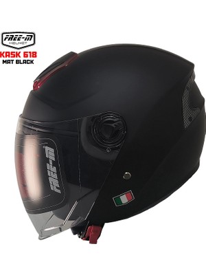 Free-M 618 Yarım Kask Mat Siyah(Güneş Vizörlü)