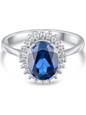 Lial Diamond 2.69 Karat Pırlanta Safir Yüzük, Gerçek Pırlanta, Sertifikalı Mücevher