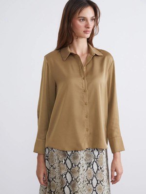 Lcwaıkıkı Classic Oversize Saten Kadın Gömlek  (W5)