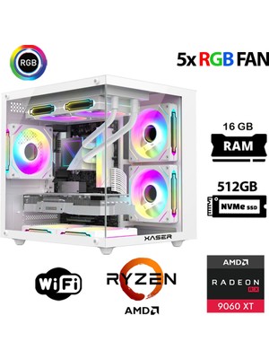 Xaser Eco X40 Ryzen 5 8400F 16GB Ram 512GB M.2 Nvme SSD 16GB RX9060 Xt Oyuncu Tavsiye Sistem