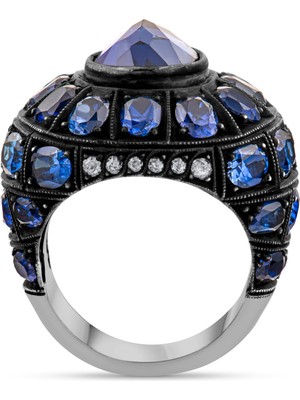 Lial Diamond 5.20 Karat Pırlanta Safir Yüzük, Gerçek Pırlanta, Sertifikalı Mücevher