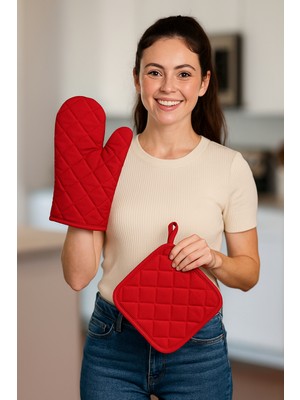 Fırın Eldiveni Fırın Tutacağı Premium Isı Geçirmez Mutfak Eldiveni Tutacak Isıya Dayanıklı Eldiven