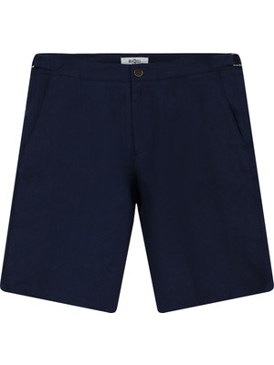 Kiğılı 6 Drop Regular Fit Standart Kesim Tokalı Keten Bermuda Şort