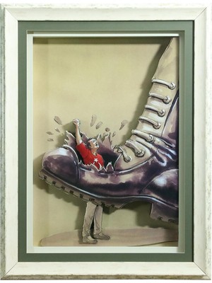 E38 El Işçiliği  Kağıt Rölyef Tablo 65X86 cm - 6340