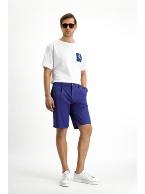 Kiğılı 6 Drop Regular Fit Standart Kesim Pamuklu Pileli Bermuda Şort